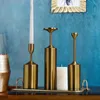 Kerzenhalter Moderner Metallhalter Set Gold Hanging Tischstand Nordic Farbes Decoracion House Dekoration ZP50ZT