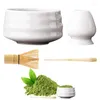 Ensembles de voiles de thé 4pcs ensemble de matcha japonais en céramique Bol de thé en bambou