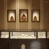 Plaques décoratives Ciyye Collier de portrait en bois massif présente support bijoux de bijoux