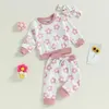 Ensembles de vêtements Kupretty Born Baby Girl Fall Tentifiée Fleur Fleur à manches longues Pantalons Sweatshirts 3 6 9 12 18 24 mois Cadeaux