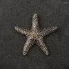Figurines décoratives Vintage en laiton étoile de mer statue de conception maison ornements antique accessoires de décoration de décoration de bureau miniature animale en cuivre antique