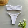 Menas de banho feminina Sexy banduau strapless biquíni biquínico feminino fêmea de bote feminino batem