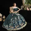 Odzież etniczna XVIII -wieczna zielona sukienka Rococo Green Royal Court Sukienka Retro barokowa renesans Rococo Marie Antoinette kostium Kall Dressl405