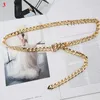 Paski łańcucha pasa metalowy damski łańcuch paska złota i srebrna sukienka w talii dżinsy Q240511
