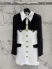 Robes décontractées 3.2 Klasonbell Fashion Elegant Black White Patchwork Couleur couleur Femme Femme Gol