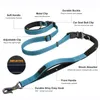 Dog Collars Leash Heavy Duty 6-in-1多機能ハンズフリードッグセーフティカーシートベルトソフトハンドルハイキングジョギングのため