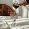 Copos de vinho Um copo com bolas listradas Creative Retro Cup para beber Champagne de suco de café e coquetéis