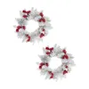 Fleurs décoratives 2pcs Bougies de Noël Anneaux de pouce 11 "Garland Table Table Pièce pour lanternes Piliers de mariage DÉCOR HOME