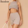 Vestidos de trabajo 2024 Bazaleas Store Mujeres tejidos de dos piezas Socio de pistas Cultivo elástico Crop Skinny Women's Oficial