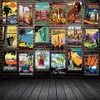 Pintura de viagens antigas lata lata famosas países cidades Cities Vintage Wall Plate Art Posters FG2168894702