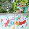 Decoratieve beeldjes Round Hand Fan Graffiti Fans Kinderen schilderen DIY Materiaal Dikke Paper Summer Dikke zomer