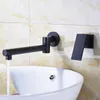 Bathroom Sink Faucets Brushed Nickle/Black Brass Faucet Basin And Cold Water Mixer Tap Separate Wall Mounted Single Handle