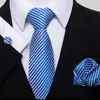 Erkekler için boyun kravat seti iş kravat seti klasik lüks marka tasarımcısı ipek kravatlar kolkuklar mendil düğün iş hediye kutusu seti