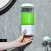Vloeibare zeep dispenser badkamer niet-punching handmatige persmuur hangende traceless pasta desinfecterende fles transparant verdeeld