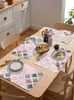 テーブルマット塗装されたモットルモダンモロッコピンクキッチン食器カップボトルプレースマットコーヒーパッド4/6PCSデスクトップ