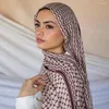 Lenços lenços respiráveis chiffon hijab hijab presa vintage longa lenço de cachecol geométrico de cabeça embrulhada para mulheres xale fina leve leve