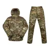 Vestes de chasse Camouflage de camouflage parka à capuche pour hommes Graphène graphène thermique thermique épais veste tactique et pantalon tactique