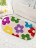 Tapis mignons y2k plantes fleurs tapis toufuté pour salle de bain chambre fille décor de maison moelleuse ovale grain de bain coloré tapis non galet