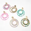 Hoop -Ohrringe Großhandel Clay Heishi Perlen Drop für Frauen farbenfrohe Statement Sommer Beach Dangle Boho handgefertigtes Reifen Ohrring Ohrring