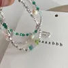 Pulseira natural de água doce pérola pérola de cristal de cristal insere estilos design de namorada nicho de nicho