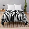 Blankets Zebra Pattern Camouflage Black And White V2 Throw Blanket Travel Thermal For