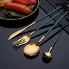 Dinnerware Sets 16Pcs Stainless Steel Cutlery Set Knife Fork Tea Spoon Dinner Flatware Kitchen Silverware Tableware