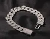 Moda Mens Hip Hop Bracelet Jóias 3D Iced Chain Gold Silver Miami Correzas de Link Cuban Link 14mm1583063