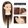Głowy manekinowe Muxi Idol 100% prawdziwy ludzki włosy głowa manekina używana do treningu i stylizacji może być dopuszona/barwiona/wybielona praktyka makijaż Q240510
