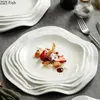 Creative Folding Plate Restaurant Gourmet Decoration Servering Tray Dinner Steak Dessert Cake Kitchen Ceramic Table Seary 240508