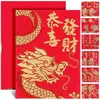 Enrocamento de presentes 10 pacotes 2024 envelopes de dinheiro do envelope de bolsa vermelha para o Dragon Paper Luck Celebration