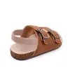 Sommar baby sandaler babyskor imitation mocka gummi botten ensam anti-halk spädbarn första vandrare baby pojke flickor sandaler 0-18m