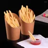 Cuilles jetables Paies 300pcs Élimination des gâteaux de cuisson Puff Frises Frises Chips Snacks Kraft Paper Support 300 ml (marron)