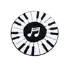カーペットブラックホワイトピアノキーマットソフトチュフティングラウンドミュージックシンボルエリアラグリビングルームベッドルームソファパッドパッド装飾ノンスリップフロア