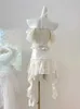 Два платья Женский день рождения старый день балетный балет Кокетт Гьяру романтические наряды 2 сета Mori Girl Blouses + A-Line Mini Ruffle Skirts Q240511