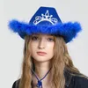 Beretten leidde Feather Tinsel Bim Cowboy Hat voor vrouwen Western Model Show Strijntonen