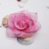 Fleurs décoratives DIY Simulate Rose Blossom Hair Clip Bride Bridesmaid Head Bijoux Cérémonie de mariage Fleur