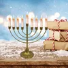 Ljushållare hållare för Hanukkah avtagbar 9 metall menorah ljusstake passar standardljus gåva