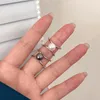Cluster Rings Ventfille 925 Sterling Silve Love Heart Ring For Women Girl Liquid Lava Korean Sweet Roman Jewellry Birthday Present
