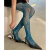 Vrouwen sokken dames esthetische vintage vlinder jacquard visnet panty kousen sexy uitgeholde mesh kleurrijke panty leggings