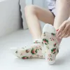 Frauen Socken Ultra-dünner Kristallseide Anti-Friktion Fuß Blumensticker Schweiß absorbierbar absorbierbar
