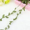 Dekorativa blommor 24 m spetsbandfest krans diy hantverk grönt blad konstgjord vinrankon julgran girland trimmar brud