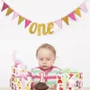 Party Decoration Glitter Gold Silver Baby 1st Birthday ONE Banner Kids Year Old Happy Hanging Bunting Celebrate Decor