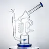13 Inch Large Scale Heady Glass Bong Blue Hookah Glass Bong Dabber Rig Recycler Steam Punk String Pipes Water Bongs Smoke Pipe 14mm Female Joint US Warehouse