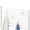 Krokar 2/4 datorer Plastisk handdukskrokhängare för uppvärmd radiator Rail Badrumshållare Kläder Scarf White White