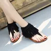 Sandals Designer marchio Fringe Jandal Women Cover Heel Caviglie Nava Beach Sandalias Mujer Flat Summer Scarpe Donna Roman Sandales