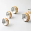 Aufbewahrung Flaschen Holzfarbe Make -up Lotion Metall Zinngläser tragbarer kreativer leerer kosmetischer Box bequemer Lidschatten