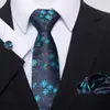 See Tie Set 100% шелковая галстука платка карманные квадраты запонки для мужчин для мужчин голубые аксессуары для одежды.