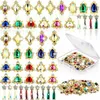 120pcsbox Heart Diamond Alloy Nail RhinestoneColorful Crystal Charms UV Poly Nails Gel Press On For Professionals Jewel 240426
