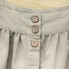 Abiti casual abito in lino di cotone per donne 2024 estate sexy manica petalo bottona senza schiena spiaggia boho maxi long