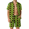 Мужские спортивные костюмы Jamaica Flag Men Set Set Black Yellow Green Stripes повседневные шорты Fitnes